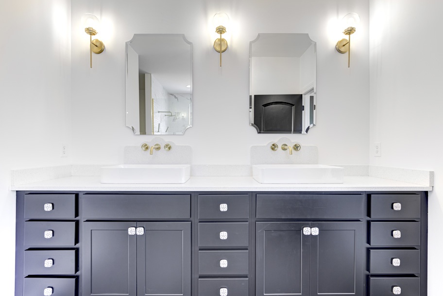 Large Bath With Custom Double Vanity