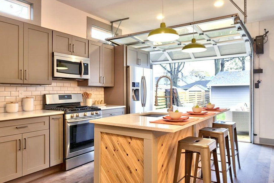 Garage Door Off The Open Kitchen