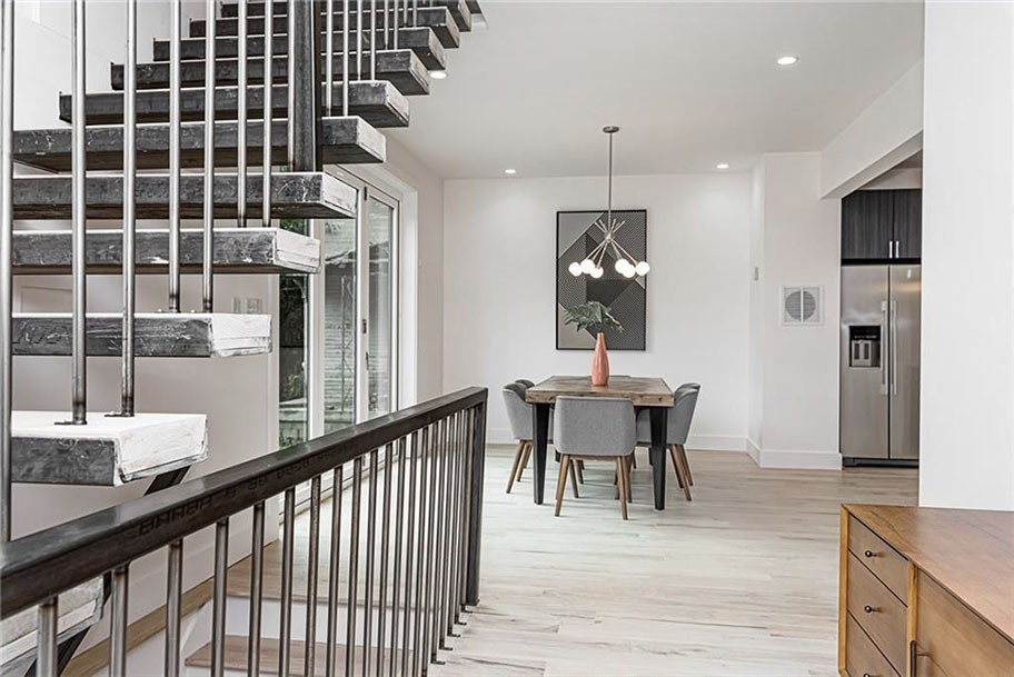 1106 N Beville Staircase Kitchen