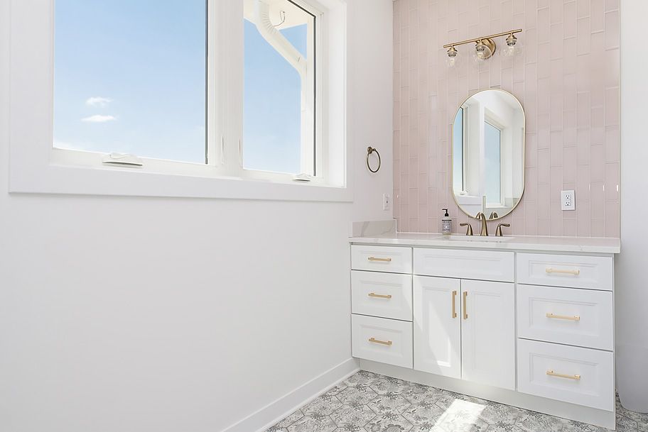 Modern Pink Tiled Bathroom