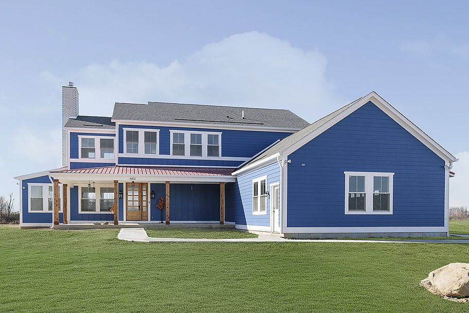 Front Modern Blue Home Anderson Indiana