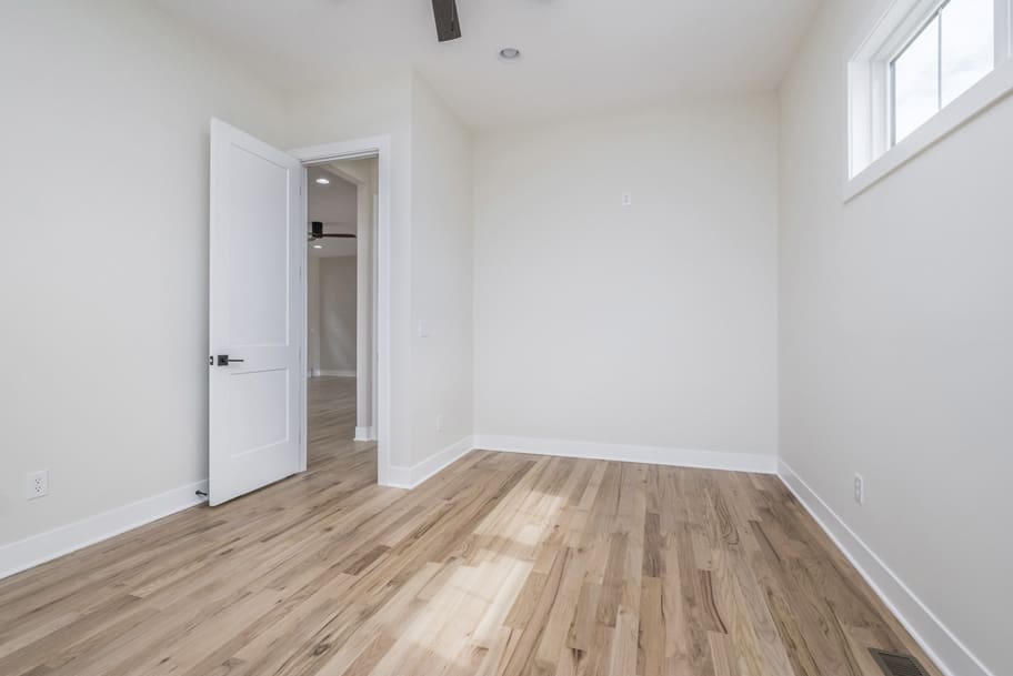 Office with light wood floors