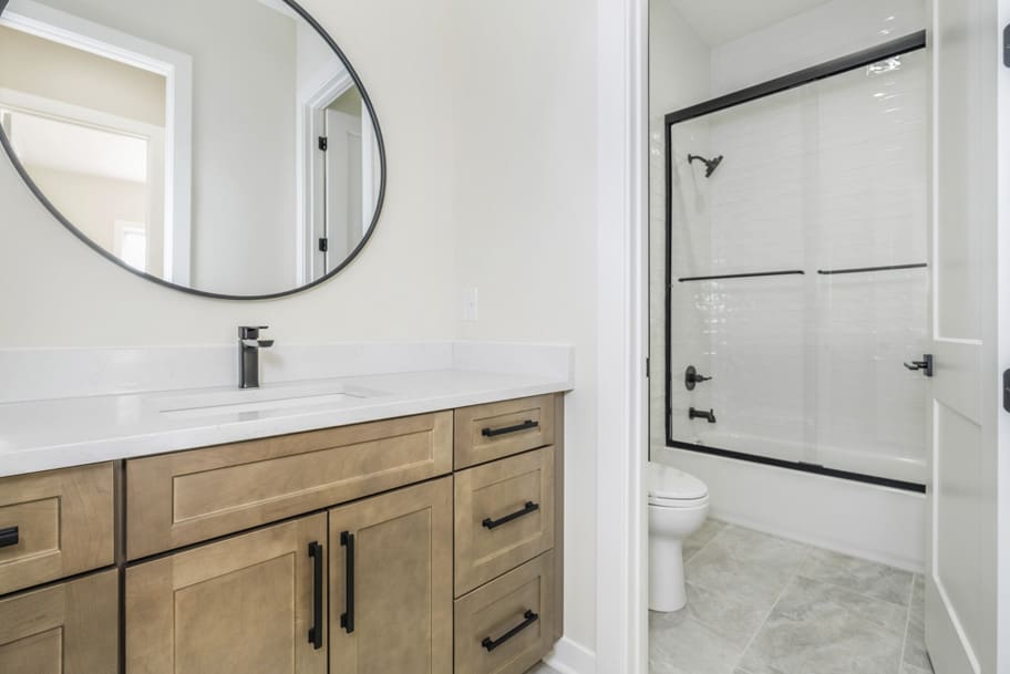 Sleek and modern guest bathroom