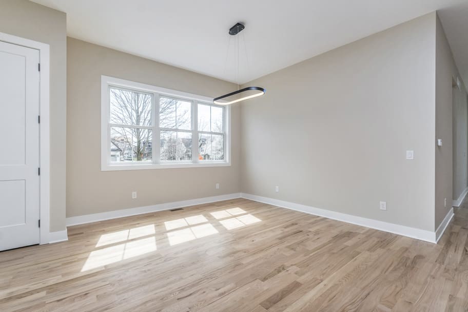 Dining Area with Modern Overhead Light