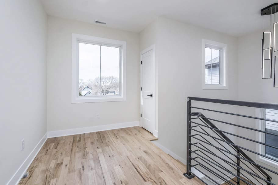 Upstairs landing with Sleek Black Railing