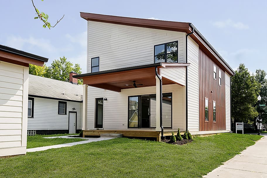 Full Exterior View of the Back of a New Construction Home by Gem Homes Indianapolis