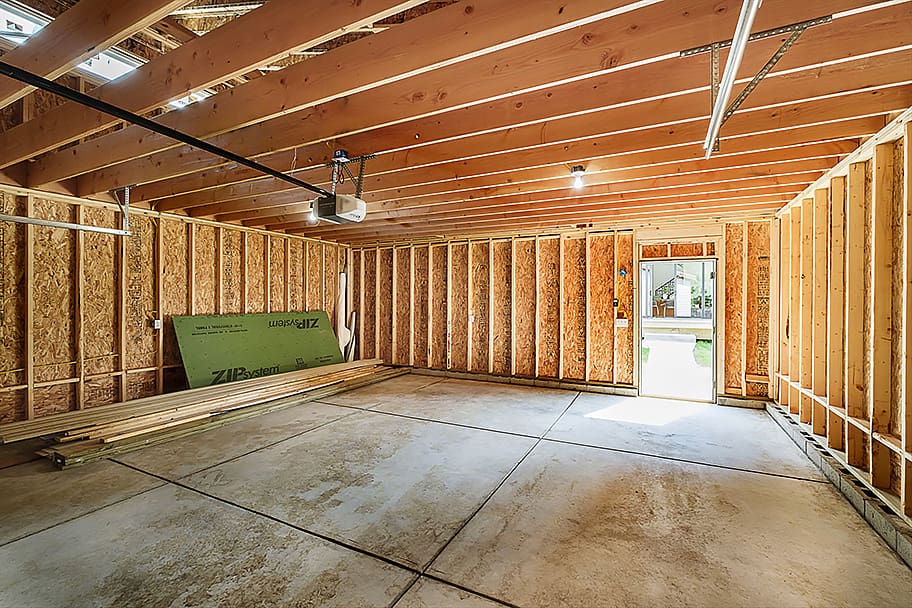 Interior of Detached Garage with Ample Storage Space