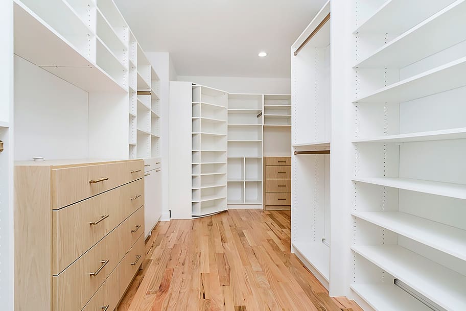 Spacious Custom Closet with Built-In Shelves and Drawers in a Luxury Home by Gem Homes Indianapolis