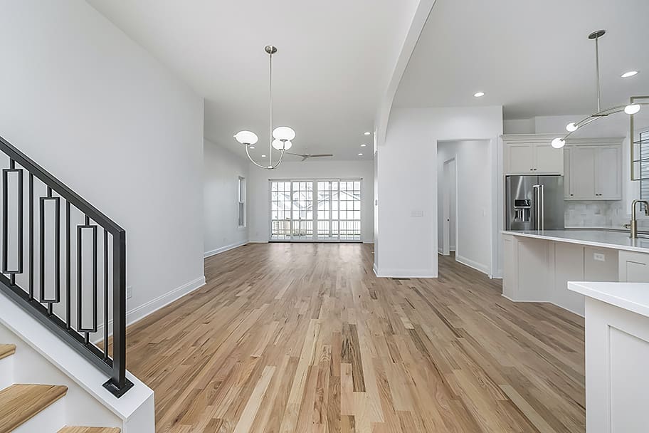 Open Concept Kitchen, Living, and Dining Area in a Custom Home by Gem Homes Indianapolis