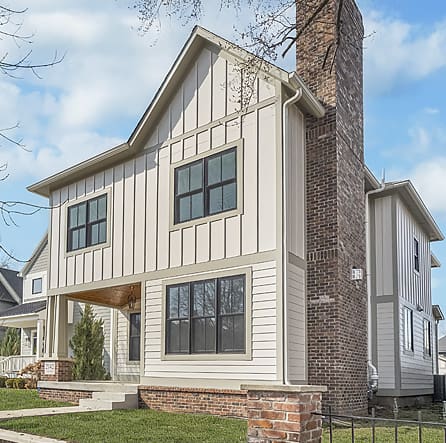 Custom Home by Gem Homes Indianapolis with Brick Fireplace